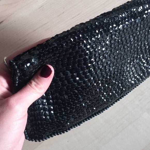 1950s EUC black beaded clutch - Picture 8 of 8